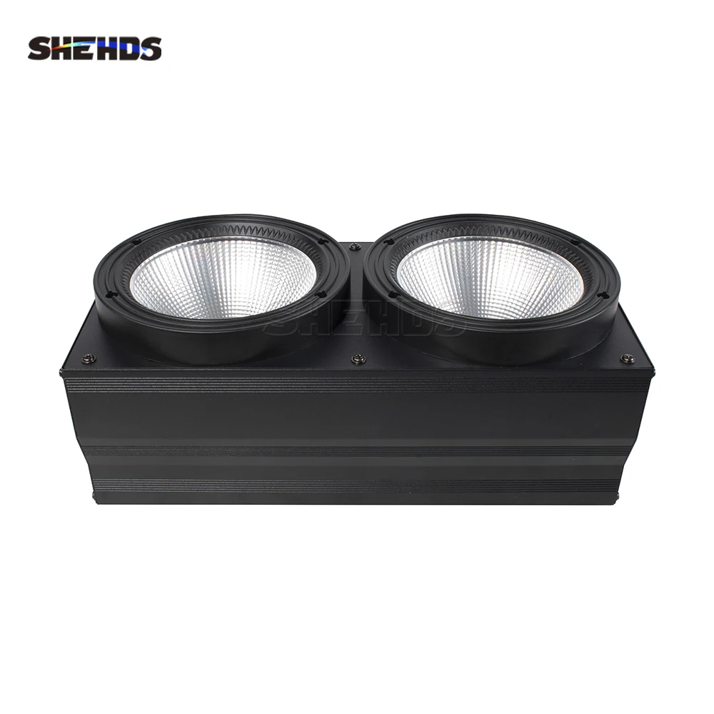 SHEHDS 2 ojos 200W LED 2 en 1 COB iluminación blanca cálida y fría 2X100W iluminación ciega boda fiesta Bar DMX luces de Navidad público