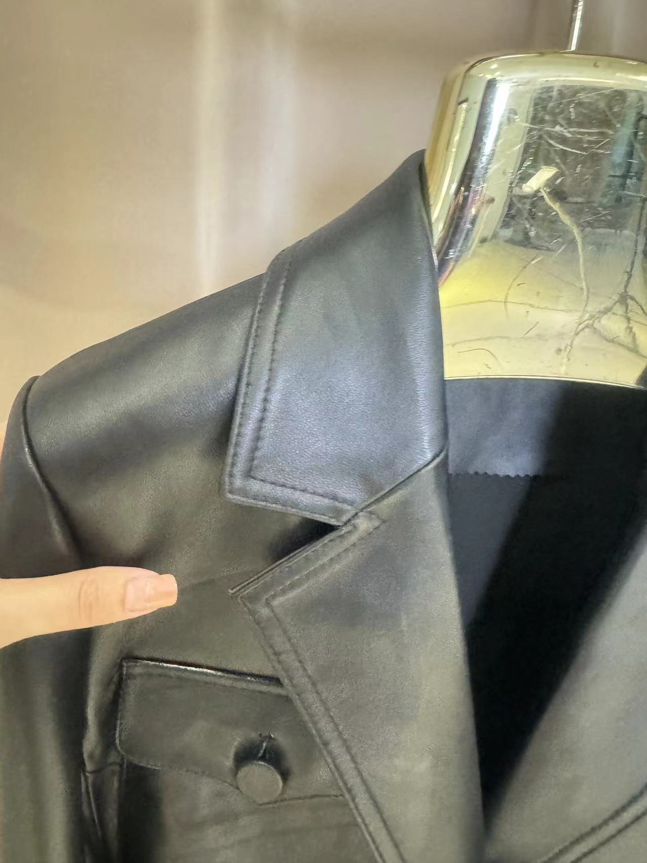 Abrigo de piel de oveja de cuero real y natural para mujer, abrigo de lujo, nueva moda, Otoño, 2024