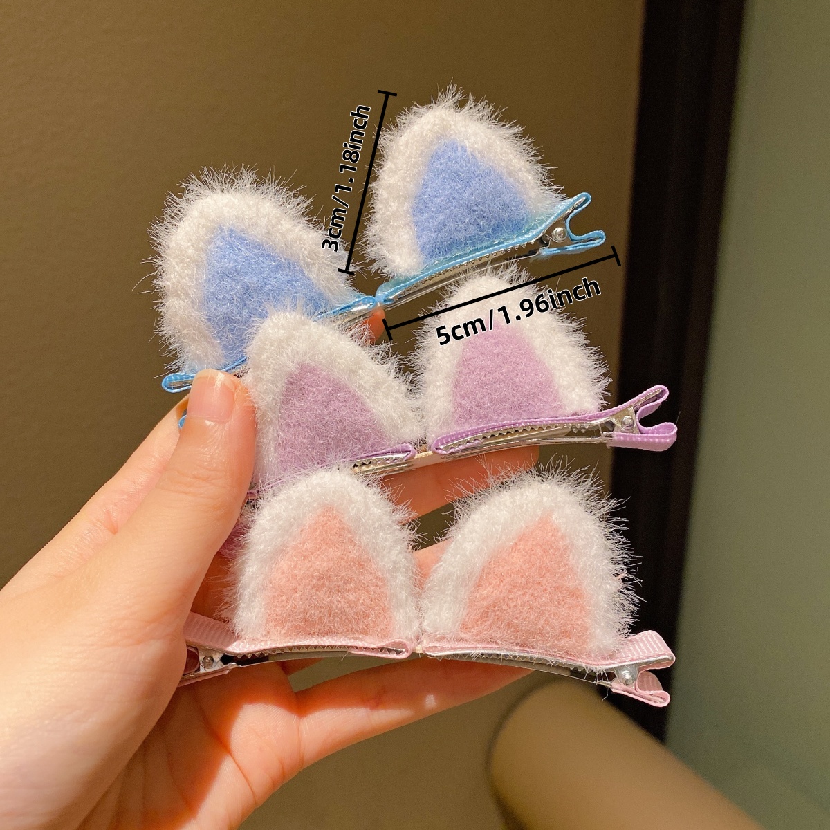 2 pz/set nuovo carino solido orecchie di coniglio clip per neonate fatte a mano Kawaii Barrettes copricapi accessori per capelli per bambini