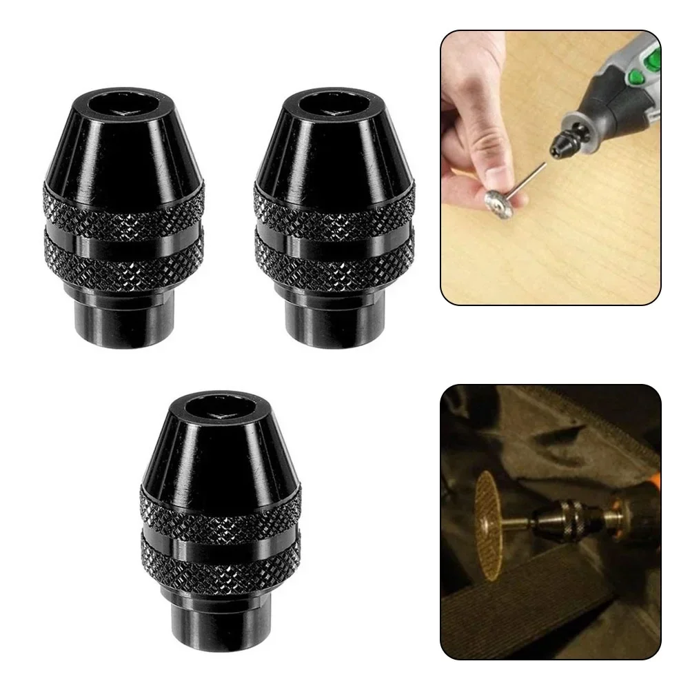 3pcs Multi Keyless Chuck 0.8-3.2mm Drill Chuck For Dremel 3000 4000 7700 8200 Rotary Tools Electric Grinding Chuck Tool Parts