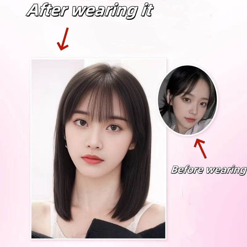 Synthetische pruik dames volledige hoofdset stijl natuurlijke imitatie menselijk haar sleutelbeen haar volledige hoofd pruik set