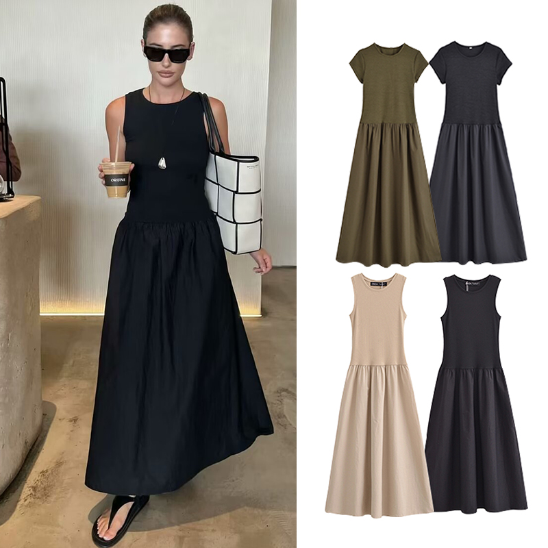 Vestidos de verão feminino 2025 novo chique fino simples elegante vestido de férias rua feminino confortável vestido de viagem jovem