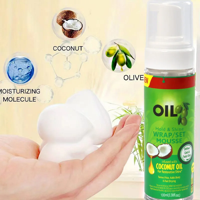 Wrap Foam Wrapping Lotion มูสผม Strong Hold Setting Lotion Hair Moisturizing Curl Mousse Natural Hair Hold & Shine Mousse