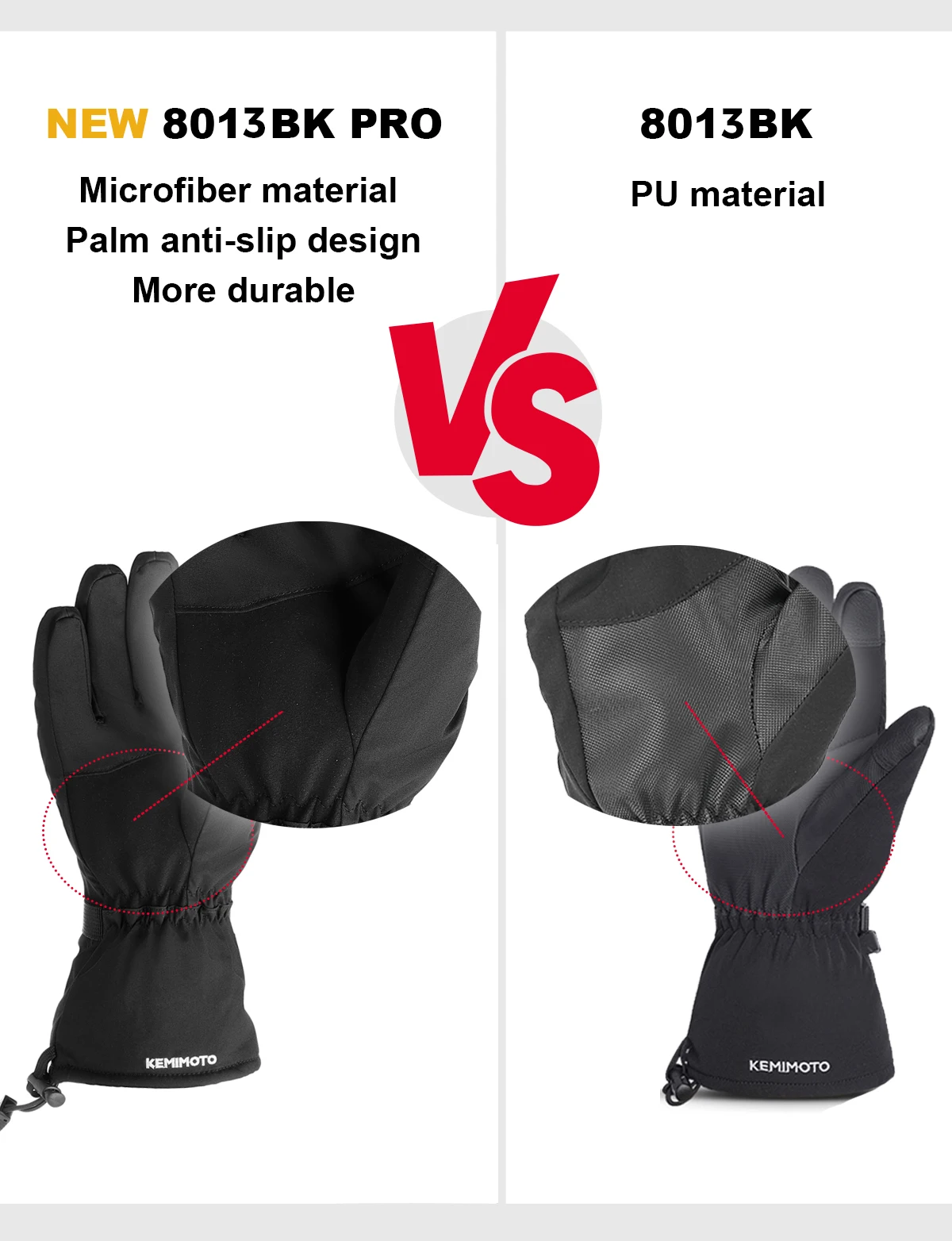 KEMIMOTO Elektrisch beheizte Handschuhe, Skifahren, Winter, Schneehandschuhe, Touchscreen, winddicht, warm, wiederaufladbar, Jagd, Angeln, Herren