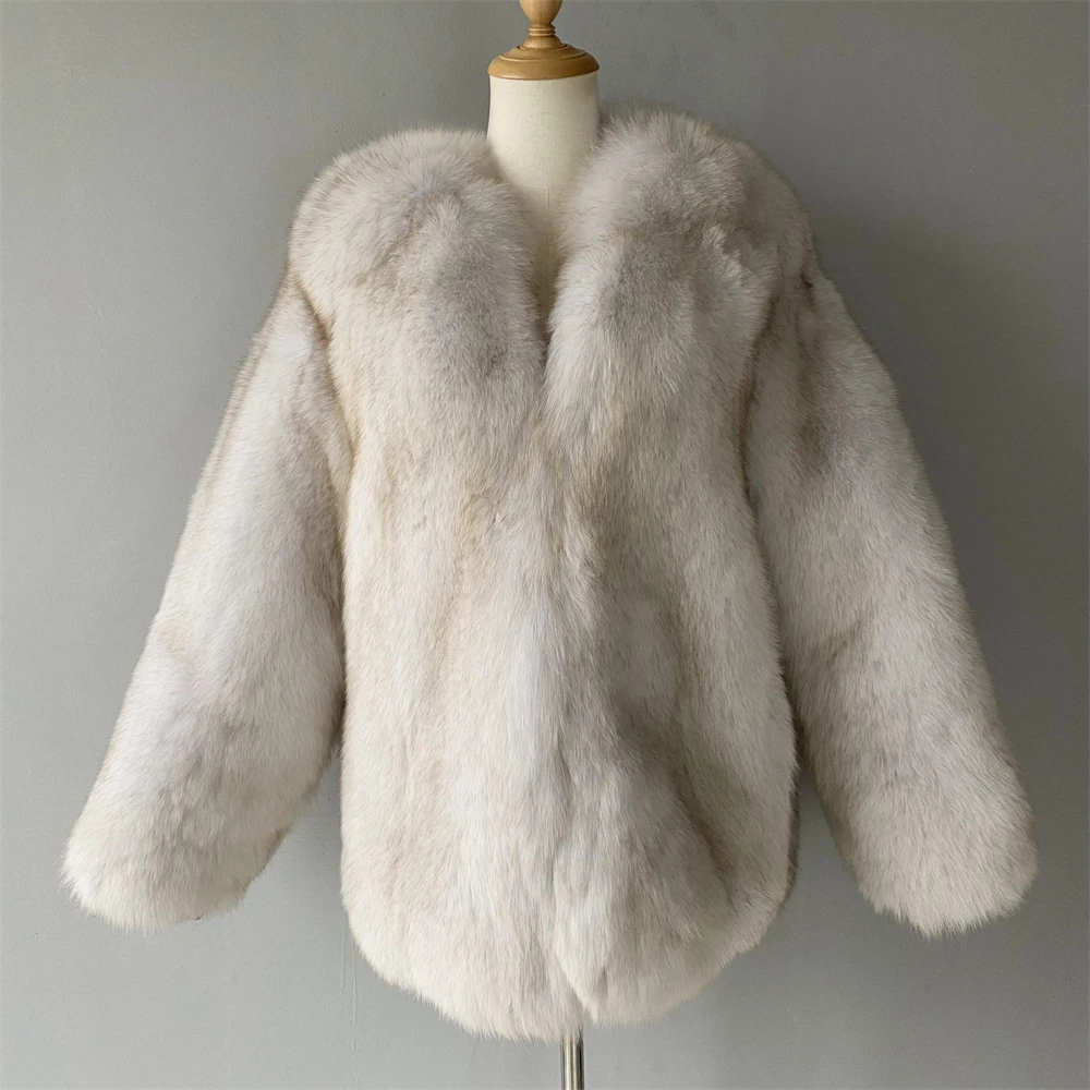 Jaxmonoy Frauen Echt Fox Pelzmantel Winter Luxus Natürliche Pelz Mäntel 2024 Neue In Oberbekleidung Damen Hohe Qulity Pelz jacke Weibliche
