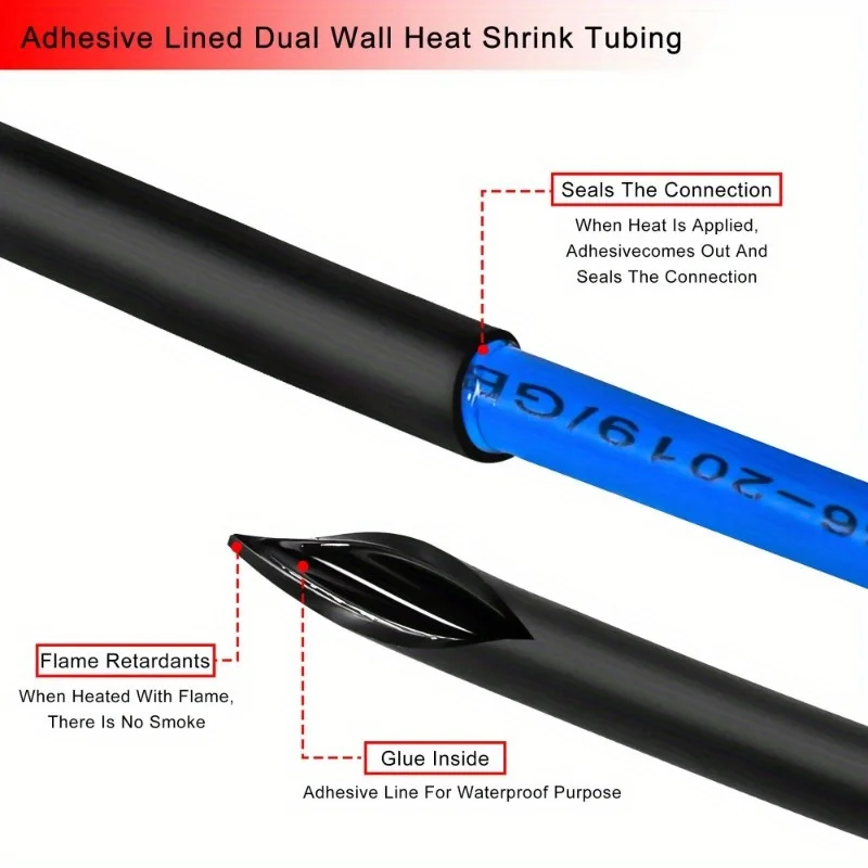 1m 41 Sealing Waterproofing AntiCorrosion Protection And Heat Shrink Tubing For WearResistant And Leak Proof MultiStrand Harness