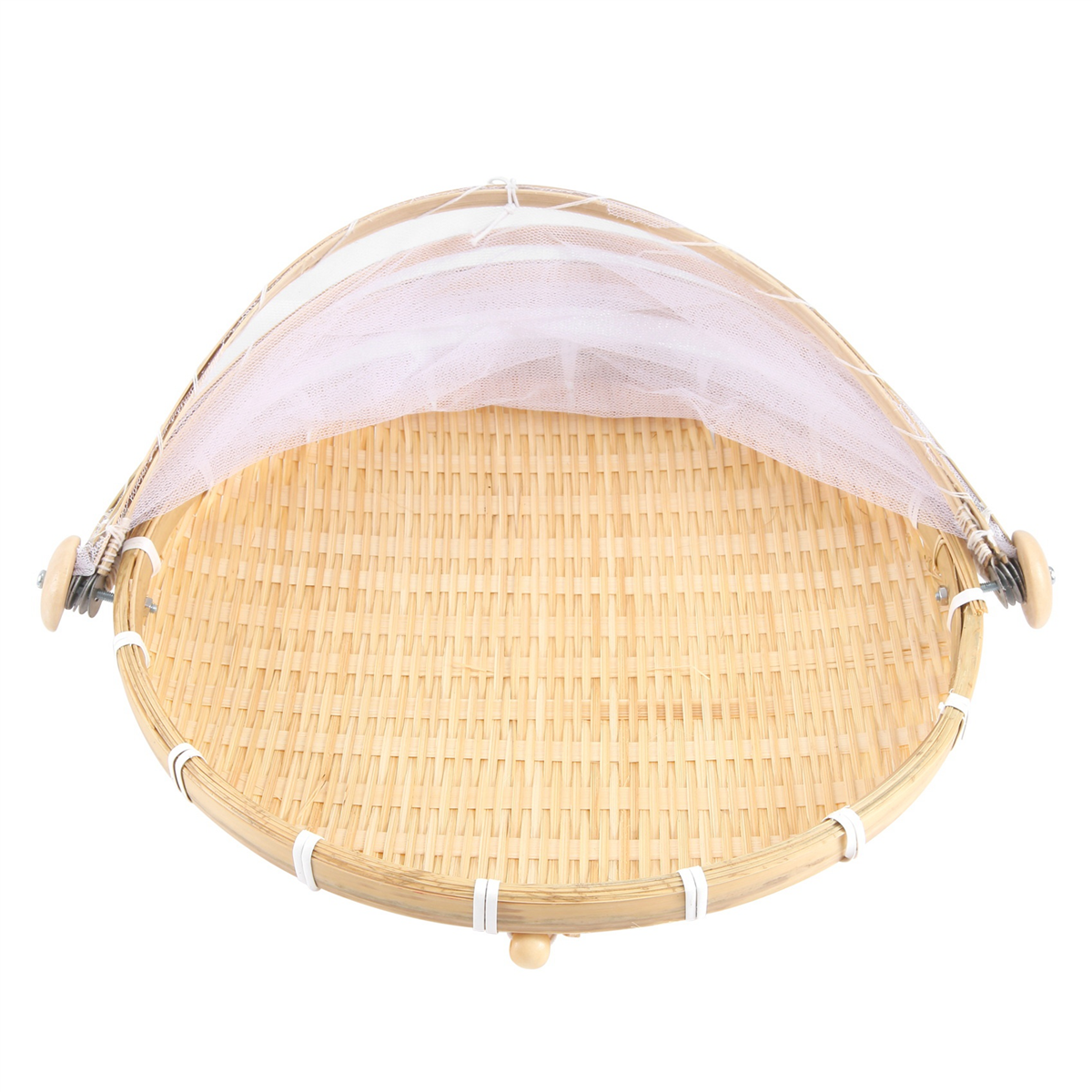 Hand gewebte Lebensmittel Zelt Korb Tablett Obst Gemüse Brot Aufbewahrung skorb einfache Atmosphäre im Freien Picknick Mesh Netz abdeckung