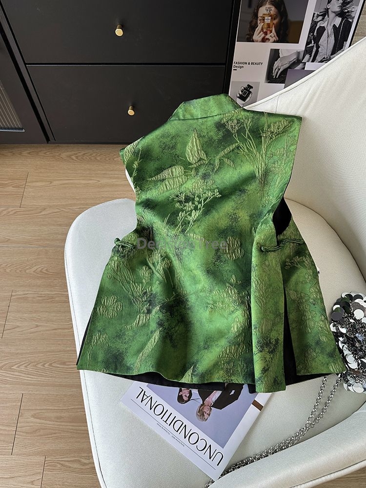 2025 estilo retro chinês literatura arte bordado jacquard colete clássico temperamento versátil colete na moda graciosa singlet