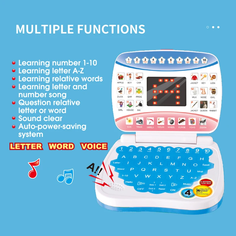 Macchina per l'apprendimento Computer portatile Bambino Elettronico Lingua prescolare Educazione Giocattoli Regalo Bambino Bambino Sviluppo di abilità cognitive