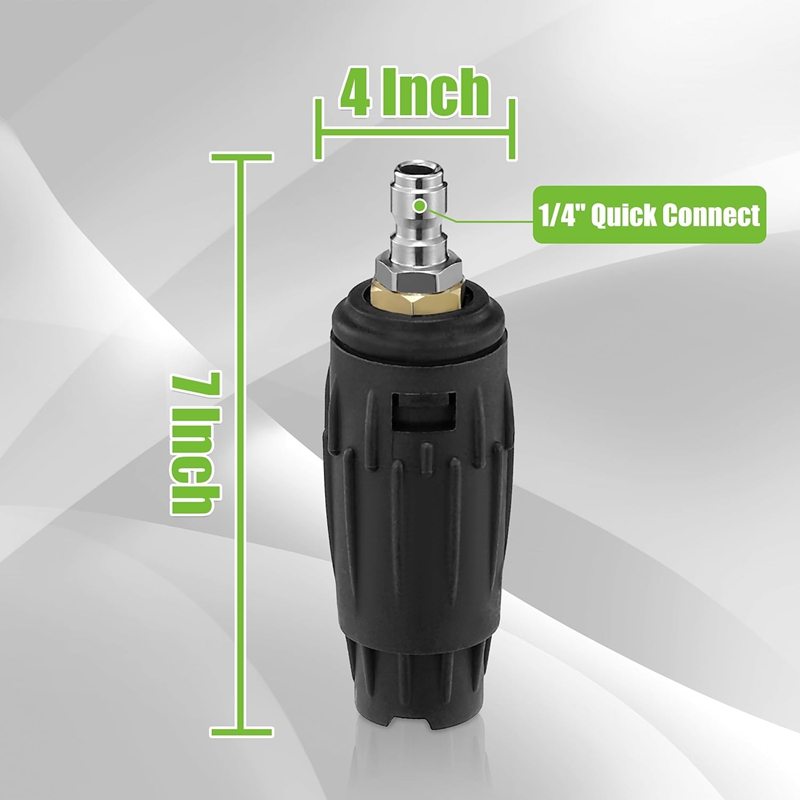 Adjustable Pressure Washer Nozzle Tip 1/4 Inch Quick Connect Plug 030 Pressure Washer Rotating Spray Turbo Nozzle 3000 PSI