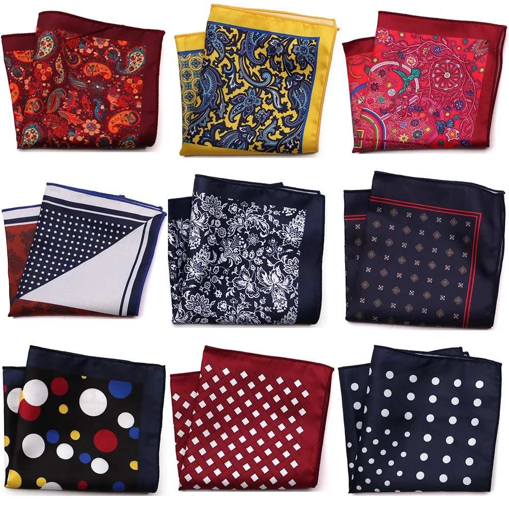 Projekt kieszonkowy kwadratowy chusteczka 23*23CM Paisley Dot Hankies na klatkę piersiową na ślub męski garnitur Hanky ​​ręcznik na klatkę piersiową
