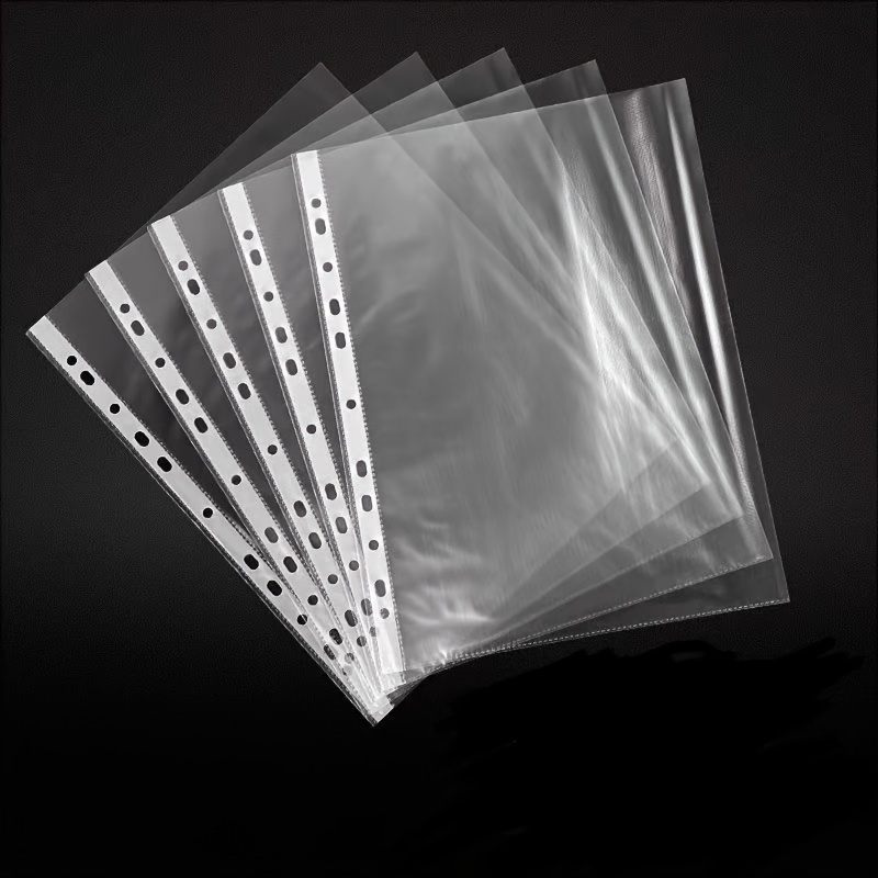 20 шт., прозрачный лист из ПВХ формата А4, универсальный файл, 11 отверстий, вкладыш, страница, перфорированная карманная папка для документов, защитная пленка для файловой бумаги