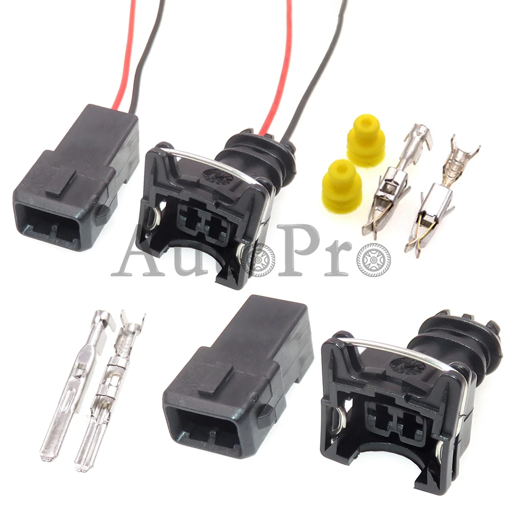 Adaptador de boquilla de pulverización de combustible para coche, Juego de 2 agujeros, impermeable, sellado, 282189-1, 282762-1