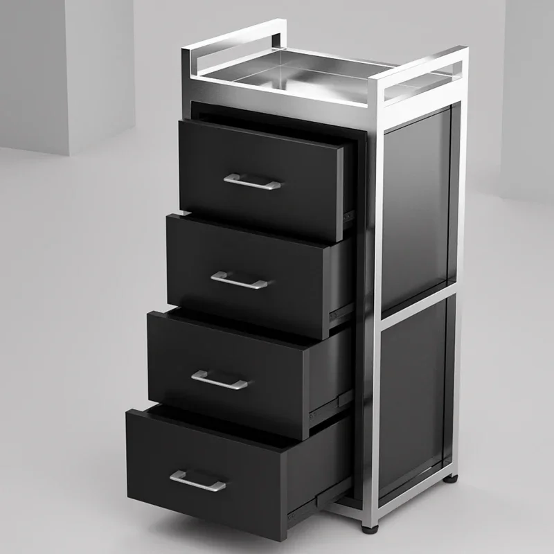 Carrello di supporto per manicure Mobili per salone Carrello per uso domestico professionale Servire alimenti Rulli per parrucchiere Vassoio di bellezza mobile con rotolamento