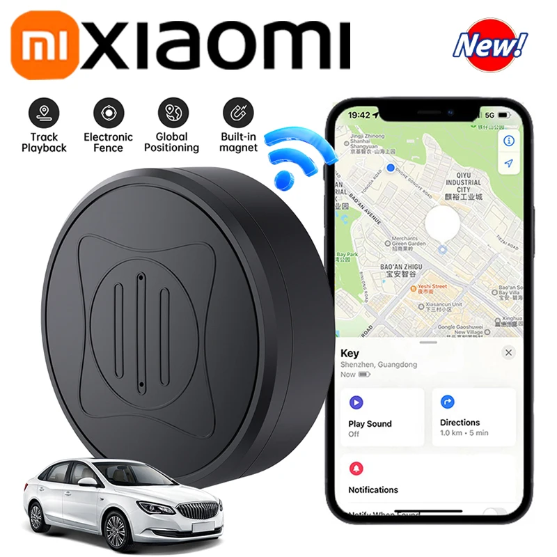 Xiaomi-rastreador GPS magnético fuerte para coche, dispositivo antipérdida, bolsa para mascotas y niños, localizador inteligente, accesorios para Android IOS