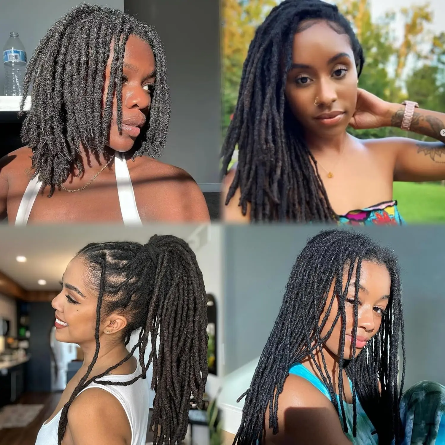 6-20 pouces naturel régulier Loc Extension cheveux humains 50 brins entièrement fait à la main 100% cheveux humains Loc Dreadlock Extension pour hommes femmes
