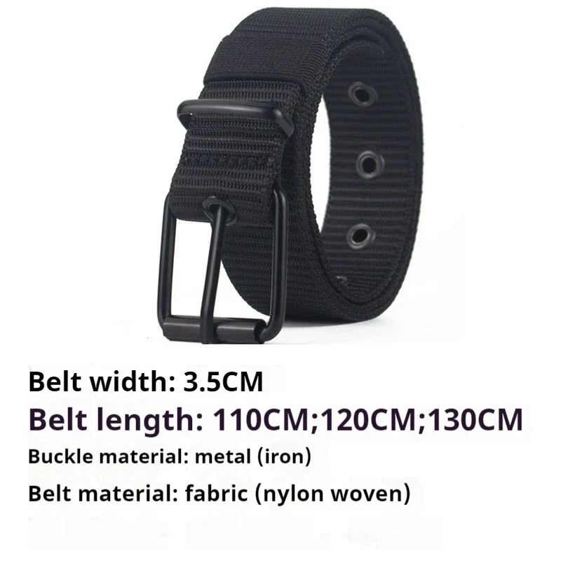 Cinturón de lona perforada, cinturón con hebilla de aguja para hombre, versión coreana juvenil para estudiantes, cinturón vaquero versátil, entrenamiento militar, extensión
