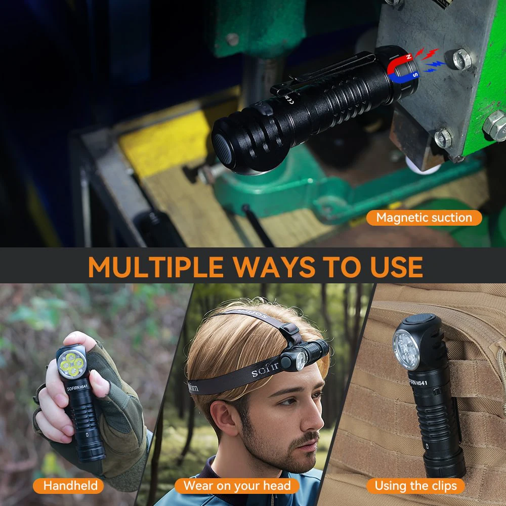Sofirn Headlamp HS41 6500k SST20 LED  21700 USB C Rechargeable with 4000lm Powerful Torch Indicator with Magnet Tail