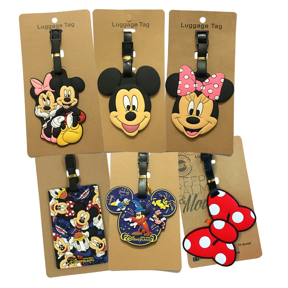 Śliczny Mickey i Minne Akcesoria podróżne Przywieszka Żel krzemionkowy Walizka Identyfikator Dodatki Uchwyt Bagaż Przywieszka na pokład Przenośna etykieta