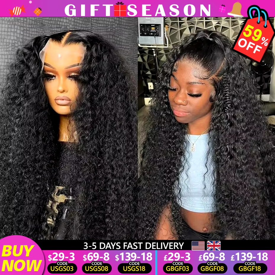 30 32 34 Zoll Tiefe Welle HD Transparent 13x4 13x6 Spitze Frontal Echthaar Perücken 200% Dichte 4x4 Spitze Perücke Remy Tiefe Lockige Vorne Perücke