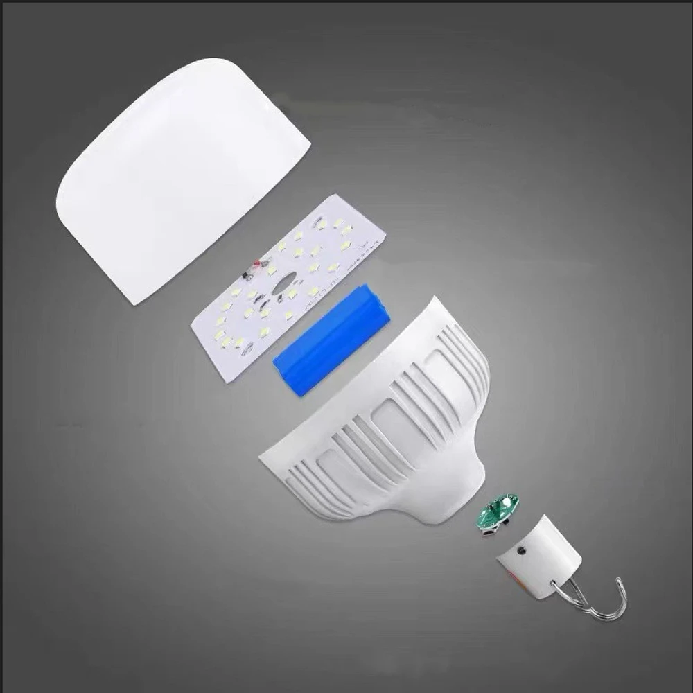 휴대용 야외 바베큐 캠핑 조명 USB 충전식 램프 LED 비상 전구 후크 높은 전력 텐트 랜턴 야간 조명 전구