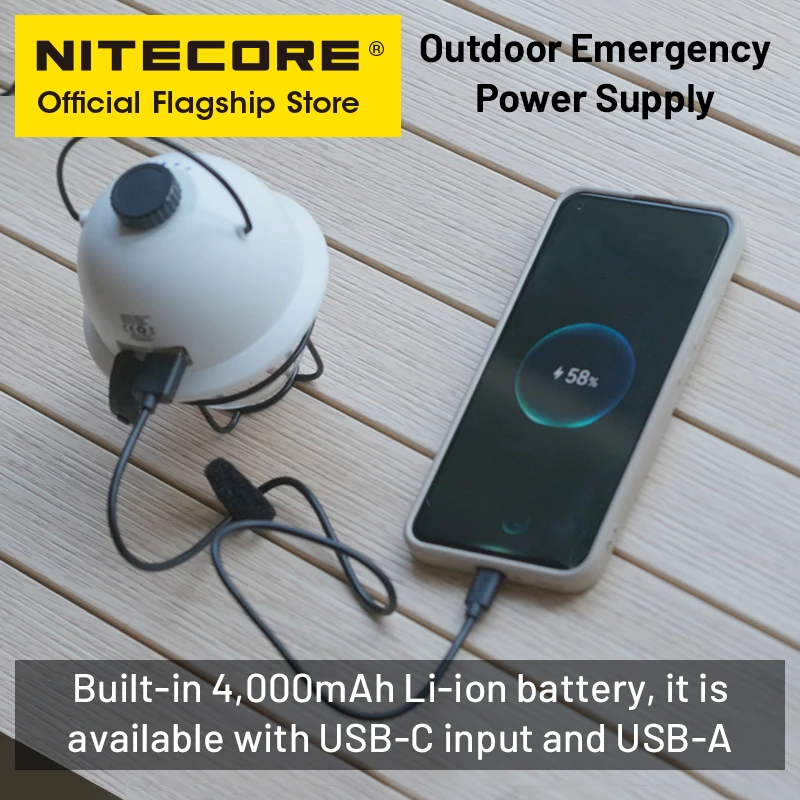 NITECORE 2 Trong 1 LR40 Cắm Trại Power Bank 100 Lumen 3 Nguồn Sáng Đèn LED Di Động USB-C Sạc lều Cắm Trại Lồng Đèn