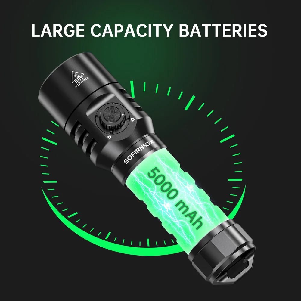 Sofirn SD06 Scuba Diving Light SFT70 Powerful 3200lm 21700 Dive Flashlight Rotary Switch With Lock Mode 6500K