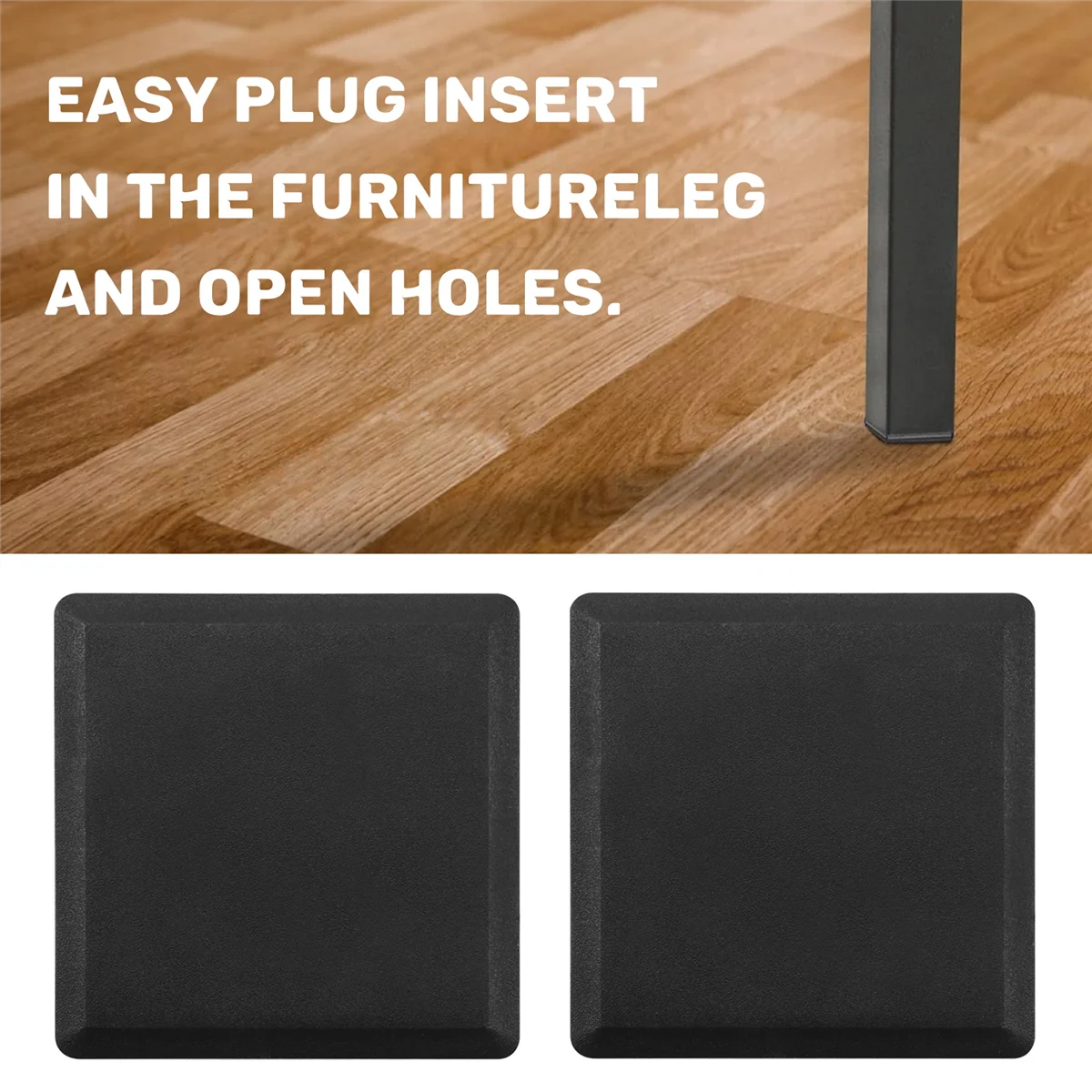 80mm x 80mm Square Plastic Caps Pipe Tube Inserts End Plug 2 Pieces