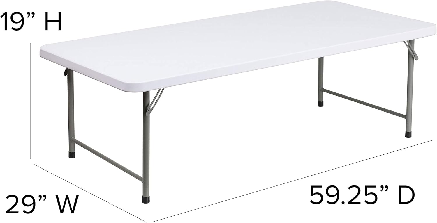 OLIVER 4.93-Foot Kid's Granite White Plastic Folding Activity Table - Play Table