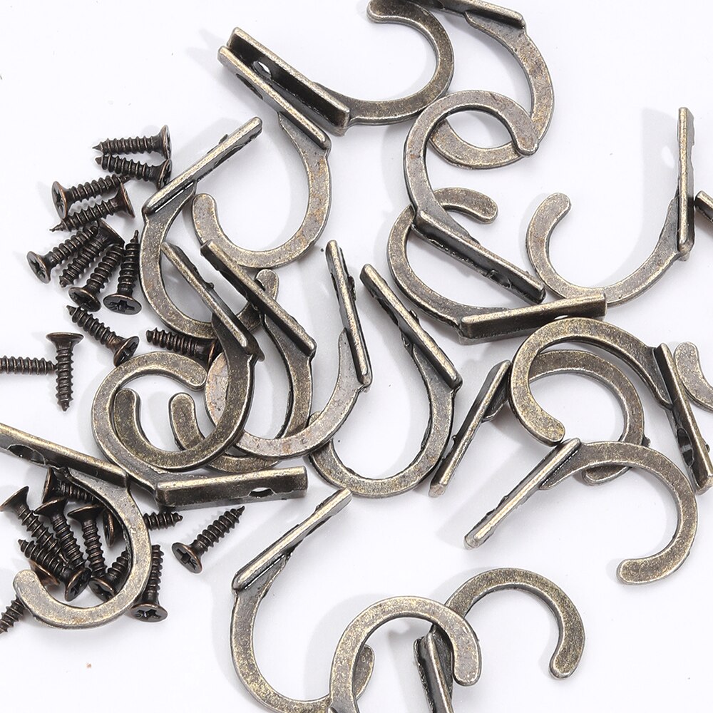 Ganchos vintage cabide de parede fivela curvada chifre bloqueio fecho gancho para caixa de jóias de madeira móveis decoração para casa