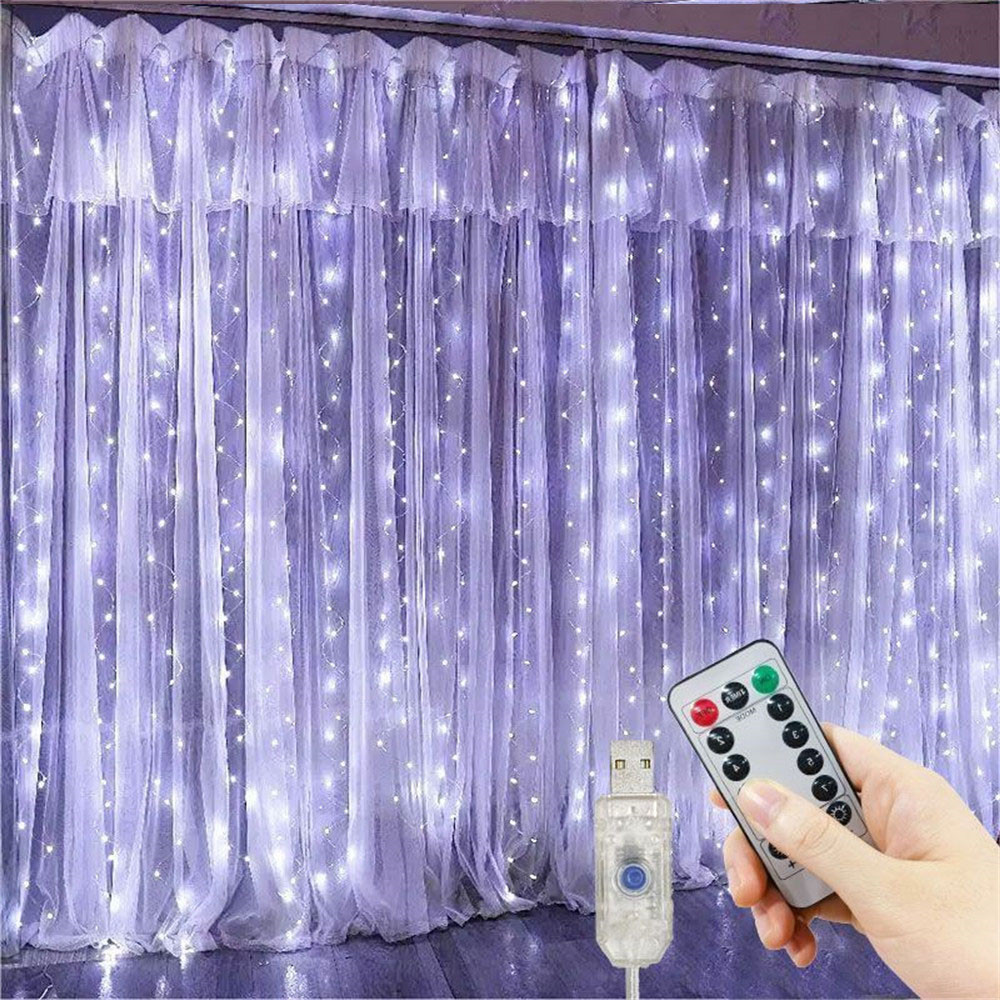 3M USB RGB Girlande Vorhang Girlande LED Lichter Fee Licht Ramadan Weihnachtsbaum Dekoration 2024 Schlafzimmer Zimmer Dekor ästhetische