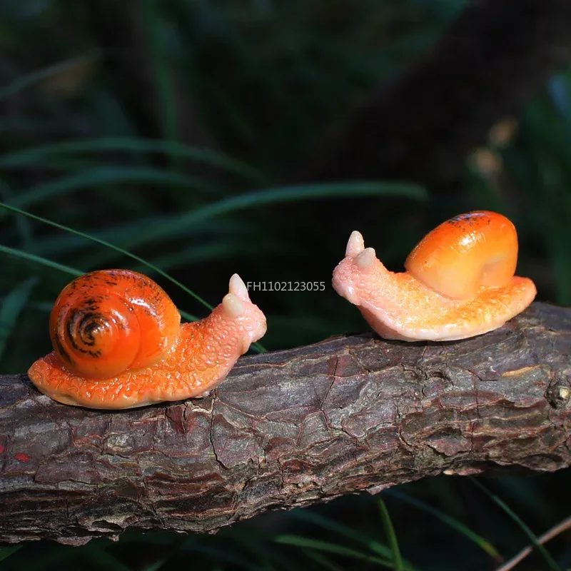 Micro Landscape Simulation Small Snail Garden Decoration Snail Ornament Snail Model Resin Craft Miniature Figurine Home Decor