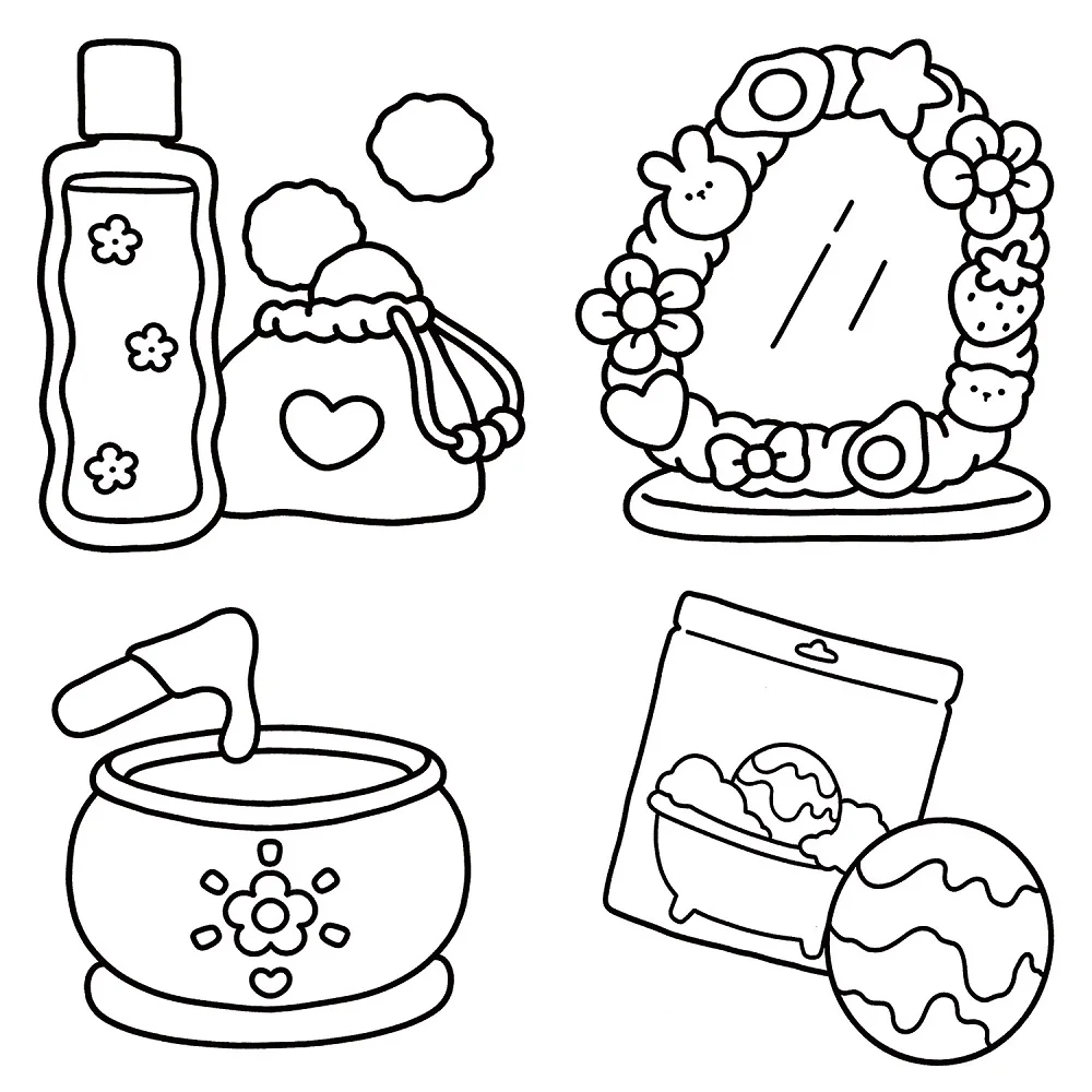 COSMETICS Malbuch mit kräftigen, einfachen Mustern für Erwachsene, niedliches Zeichenbuch, perfektes Geschenk für Party und Geburtstag