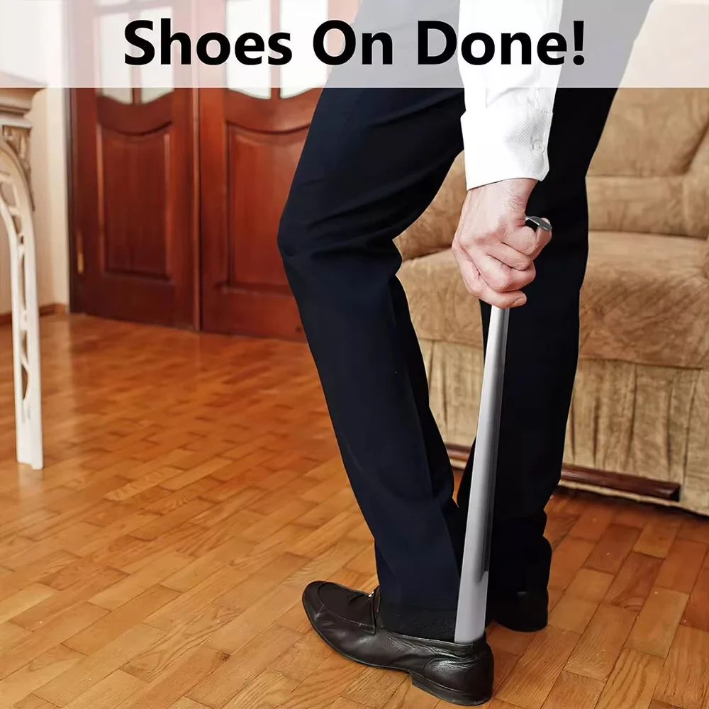 42 ซม.Professional Shoehorn สแตนเลส Horns รองเท้า Easy Handle โลหะรองเท้า EXTRACTOR Lazy Shoe Helper