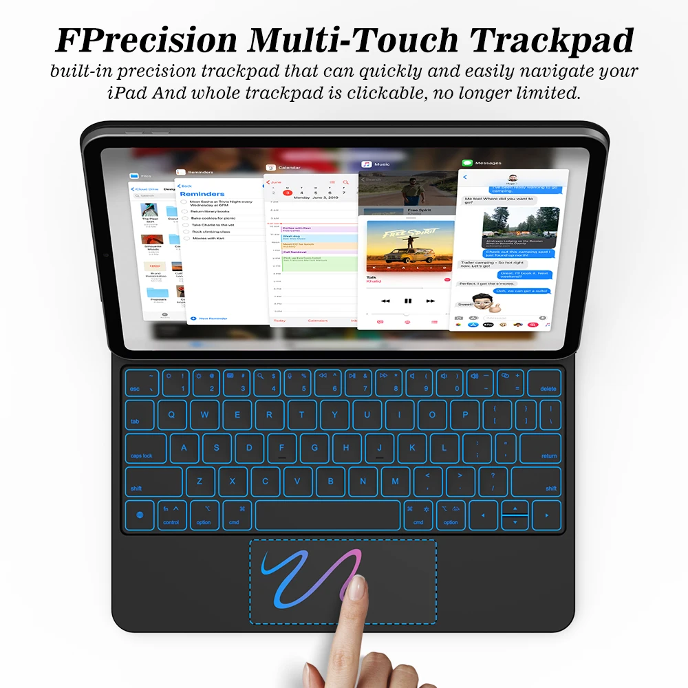 Magische Toetsenbord Voor Ipad Air 2024 Case Voor Ipad 13 Inch Air 6 11 Inch Voor Ipad Pro 11 12.9 Ipad Air 5 Air 4 10.9 Met Lcd-Scherm