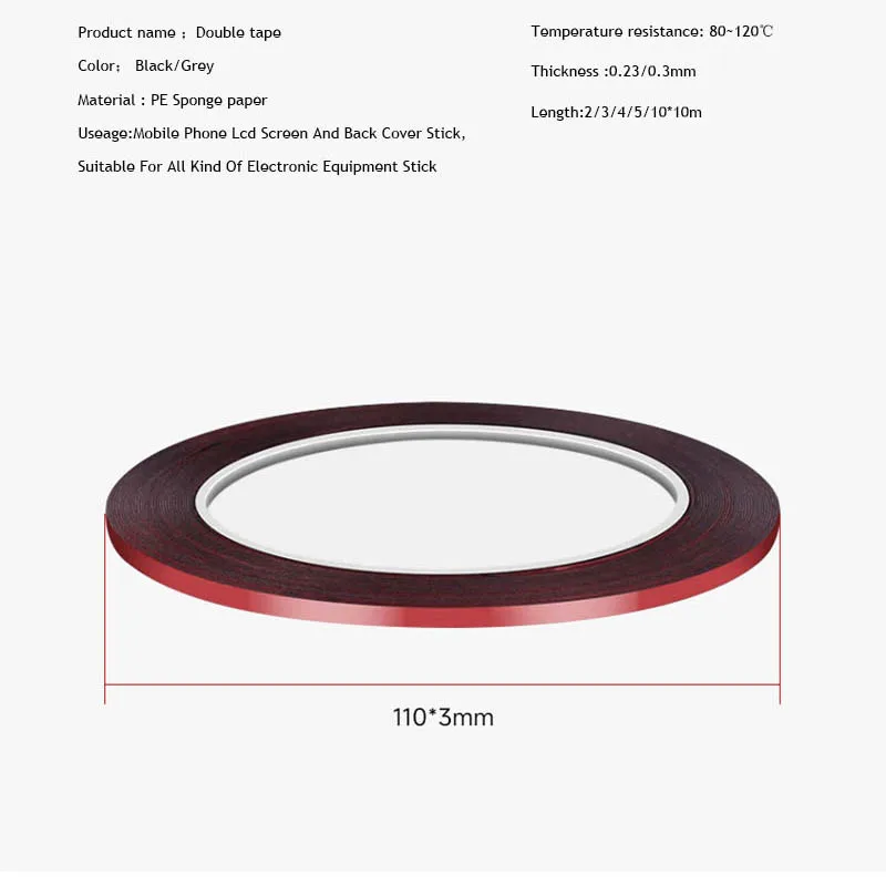 Amaoe 0.23/0.3mm Double Sided Adhesive Tape For CellPhone Tablet LCD Screen Back Cover High Temperature Resistance Sealing Tape