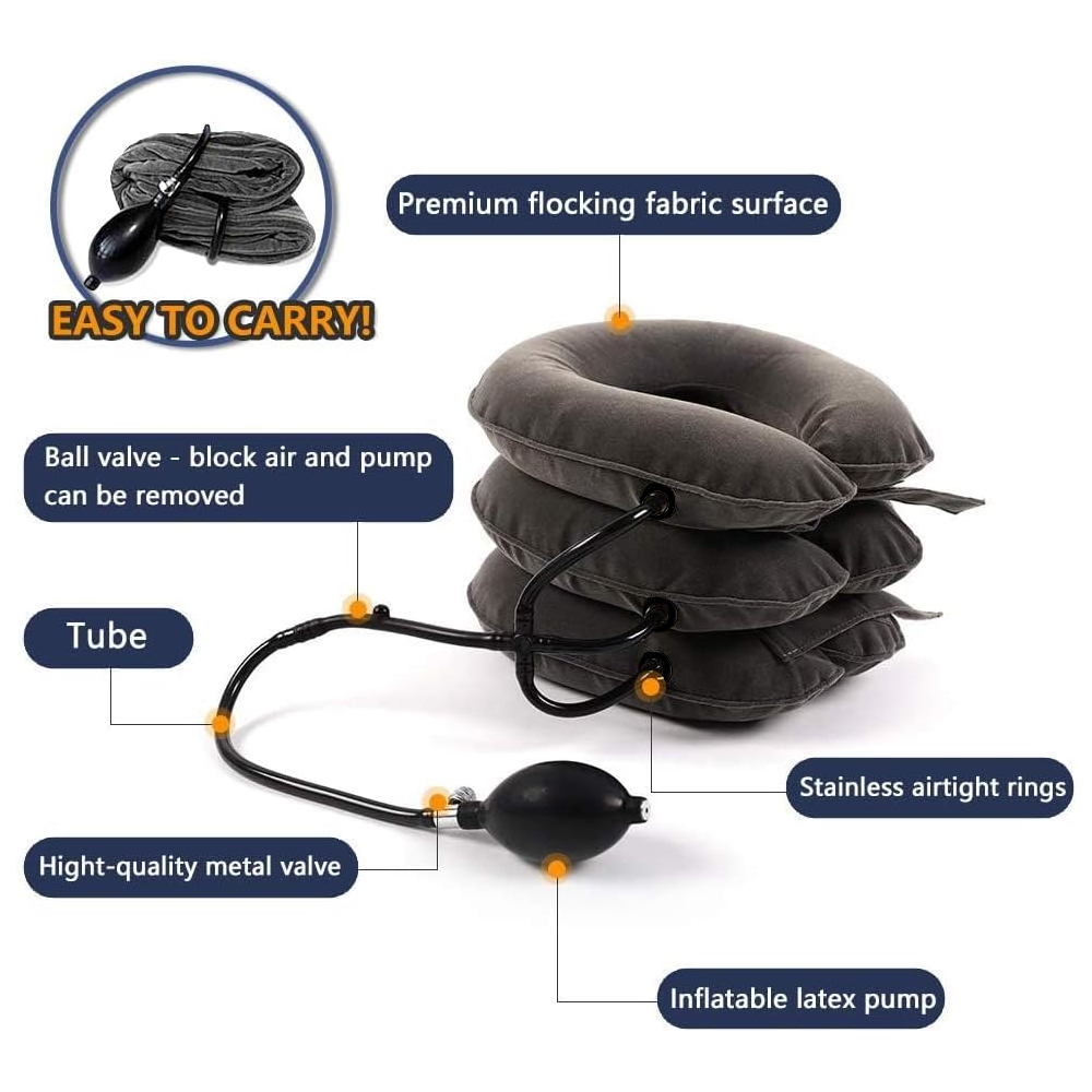 Устройство для вытягивания шейного отдела шеи, облегчение боли при хроническом шее и плечах, надувной воротник-носилки для шеи для домашнего облегчения