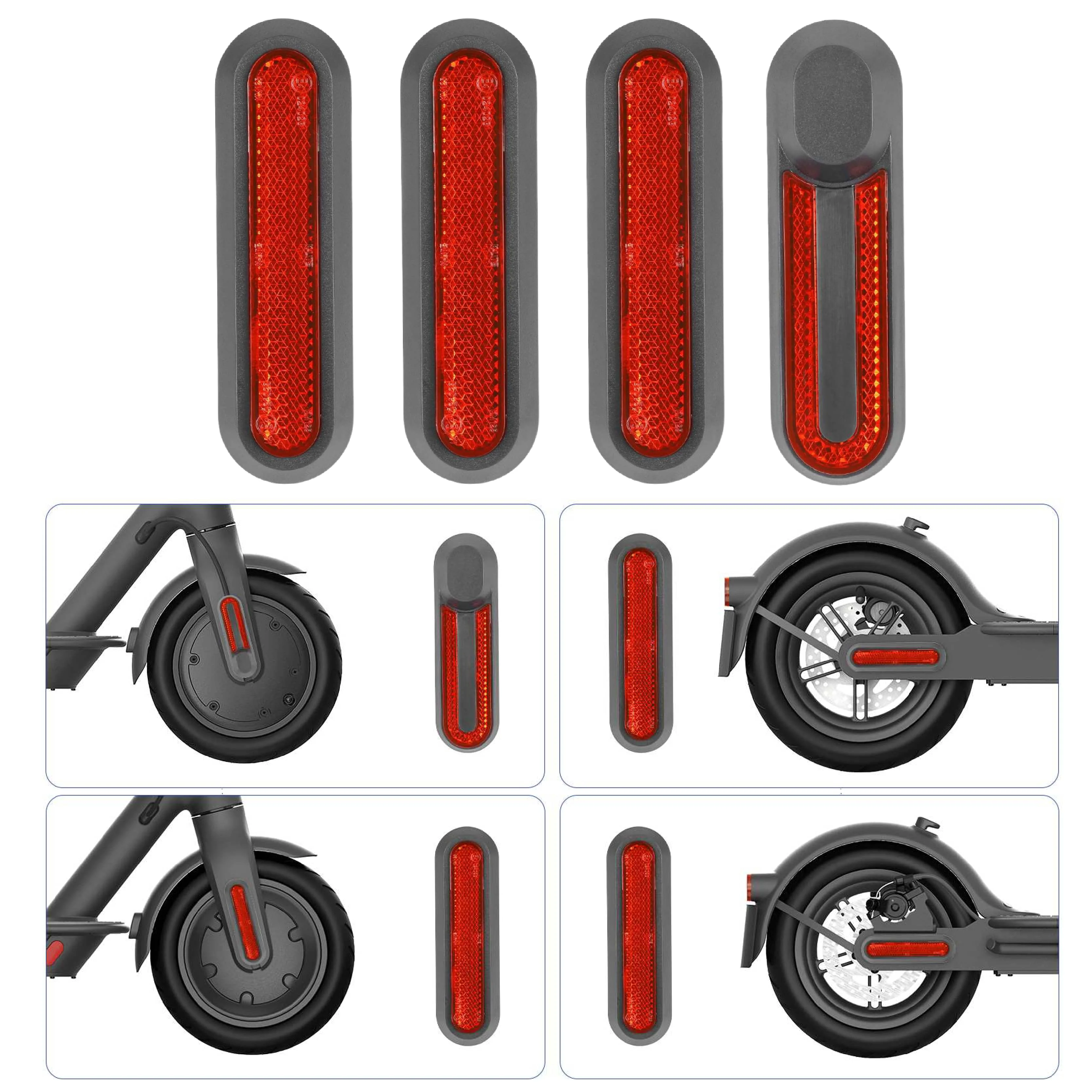 4 Stuks Scooter Voor- en Achterwiel Decoratieve Shell Onderdelen Voor Xiaomi M365 Pro Pro2 1S Scooter Reflecterende beschermhoes Onderdelen
