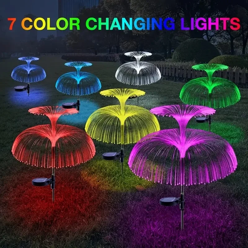 Luci meduse a LED ad energia solare Illuminazione da giardino per esterni a 7 colori che cambia per luci da giardino in plastica durevoli per patio