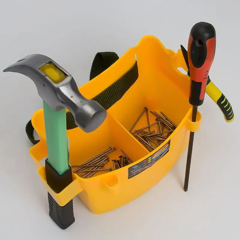 Multifunctional Waist Box Plastic Storage Box For Screw Hammer Pliers Hardware Parts Woodworking Waist Double Grid Tool Boxes