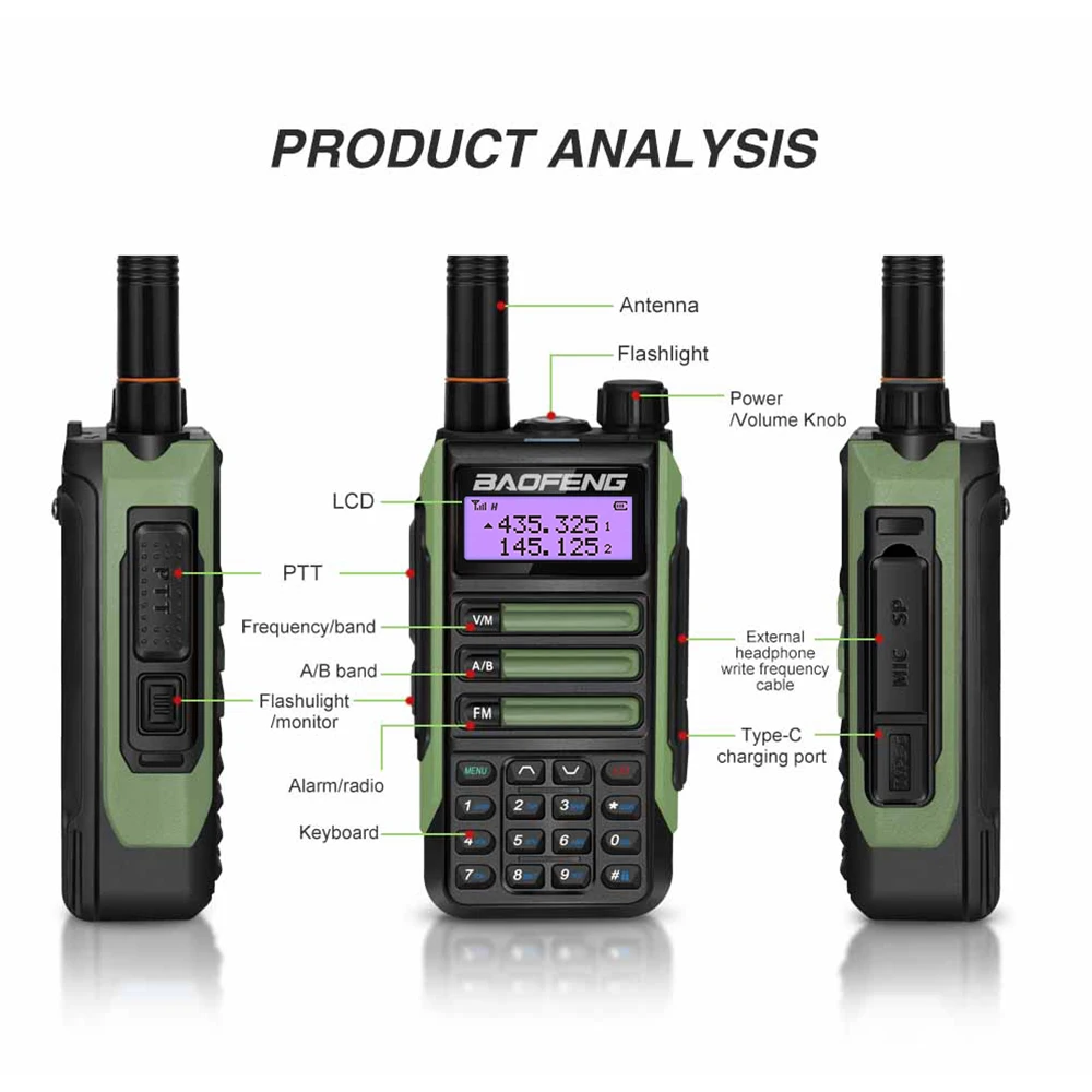 2PACK BaoFeng UV-16 PRO Mate V2 Professional Walkie Talkie UV16 50KM Long Range Two Way Radios Upgrade UV5R MAX V2 UV9R UV10R