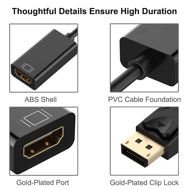 4K Maschio DP a Femmina Compatibile con HDMI per HDTV Proiettore PC DisplayPort a HDMI Adattatore Cavo Convertitore Video Audio