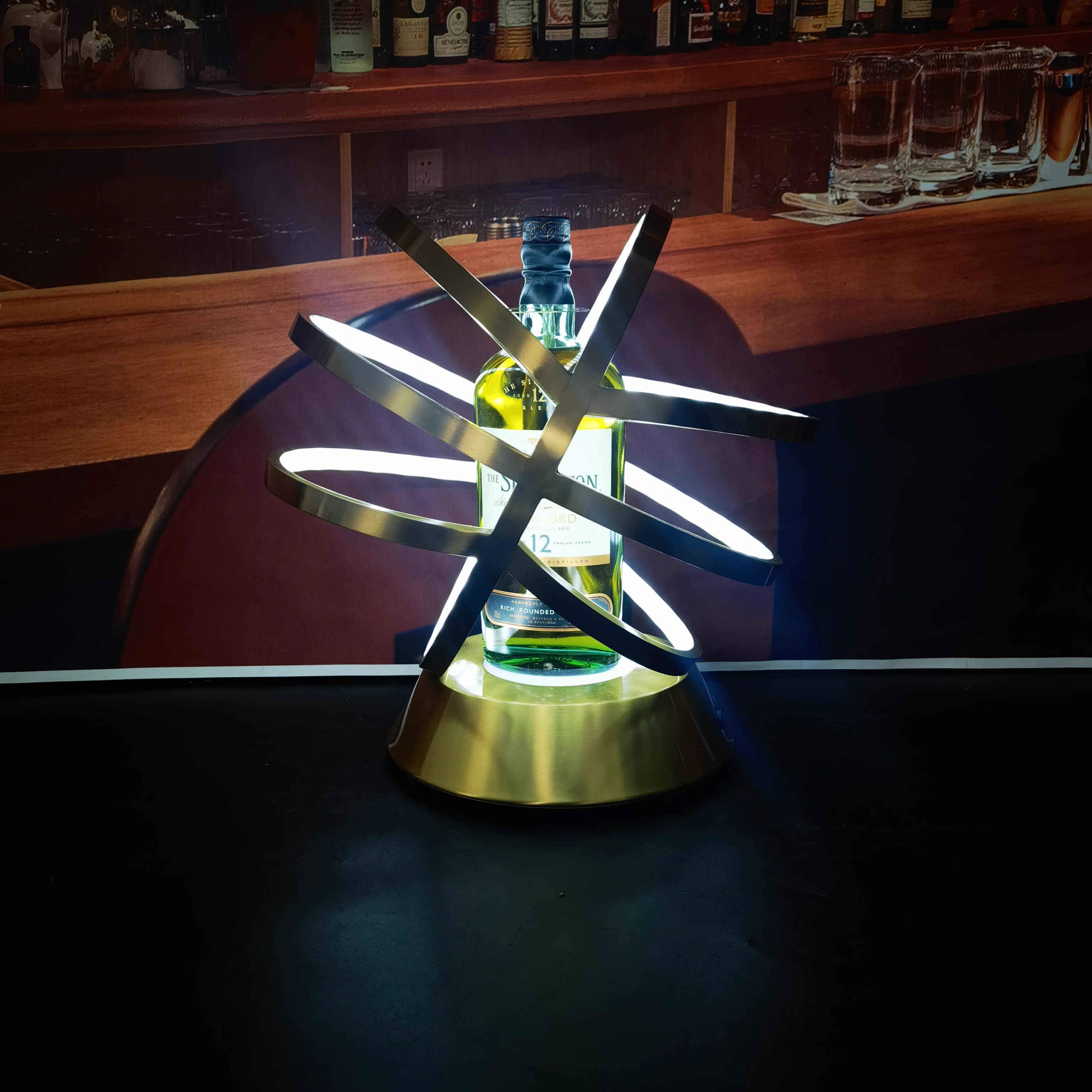 Hennessy LEDメタルボトルケージケージ、シャンパンワインラック、グロリアンサープレゼンター、ディスコ用のvipサービストレイ、バーパーティー