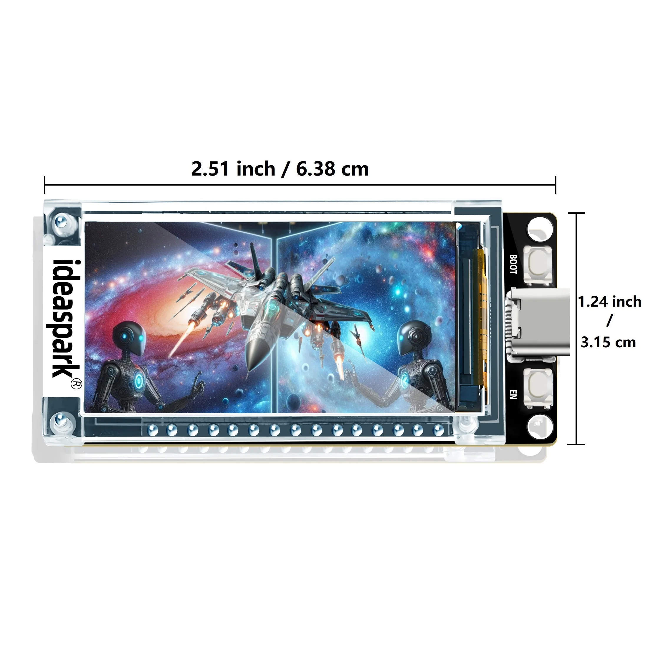ideaspark® ESP32 16MB Development Board 1.9in ST7789 170x320 TFT LCD Display,WiFi+BL Module,CH340,Type-C for Arduino Micropython