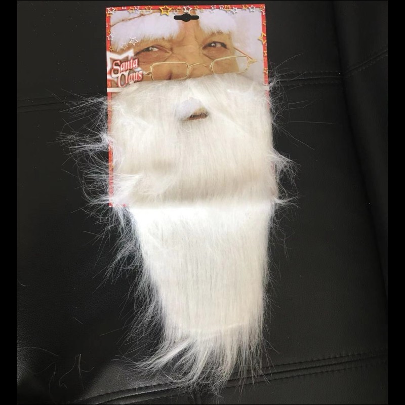 Christmas Decorations Santa Claus Beard White Long Beard Old Man Grandpa Beard (Shaggy Fabric) Cosplay Party Props