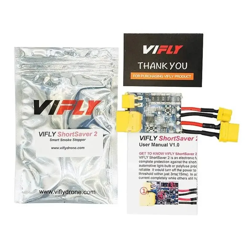 Vifly shortsav 2 inteligente rolha de fumaça interruptor de botão de alimentação fusível eletrônico para evitar curto-circuito sobrecorrente 2-6s xt30 tx60