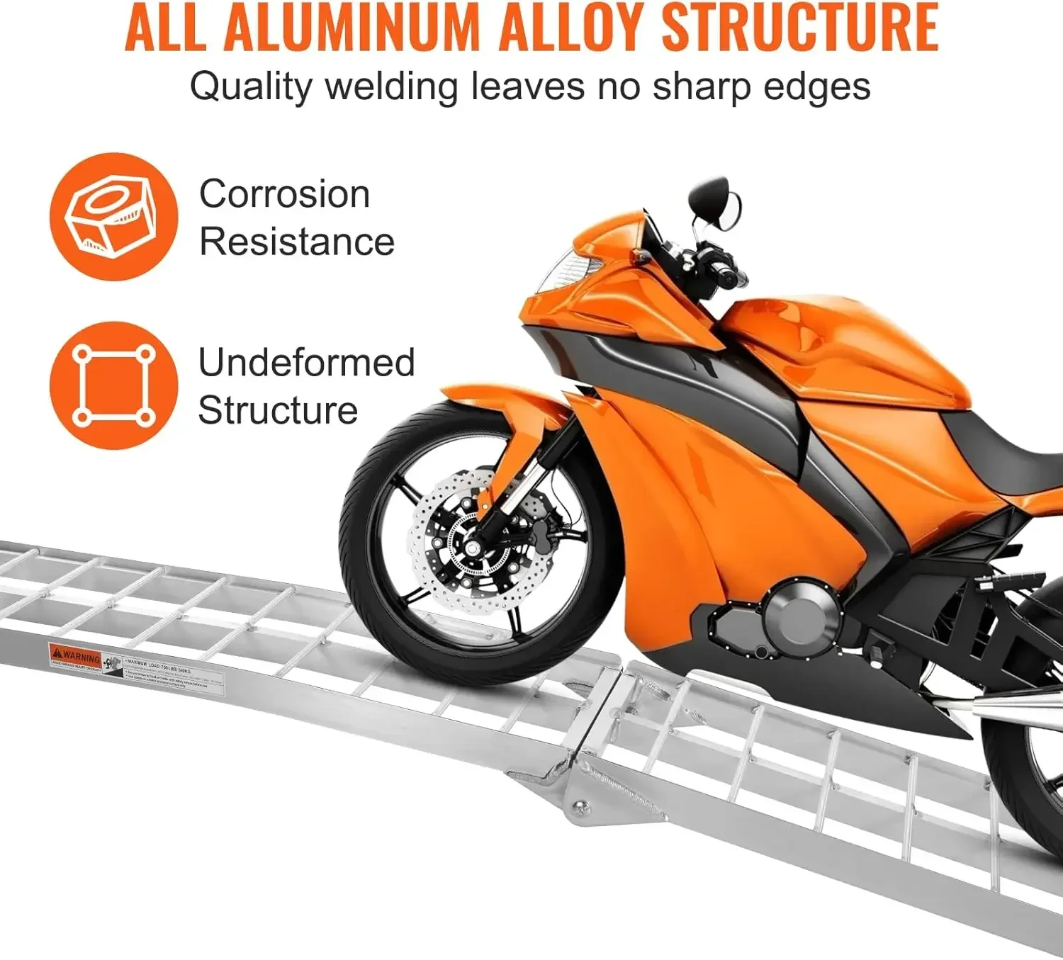 Motorcycle Ramps, 750lbs Folding Loading Ramps for Pickup Trucks Bed, Trailers Ramp with Load Straps for Motorcycle