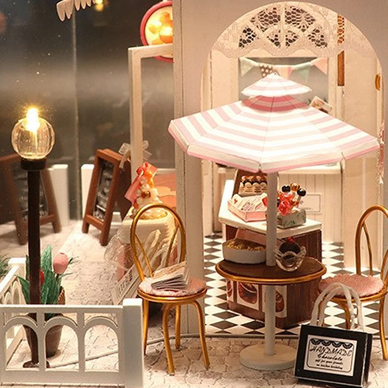 DIY ชุดตุ๊กตาจิ๋ว 3D ปริศนาเฟอร์นิเจอร์ประกอบชุดบ้านตุ๊กตาการศึกษาของเล่นไม้สําหรับของขวัญเด็ก