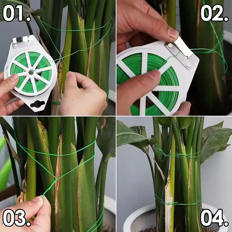 Garden Twist Ties มัลติฟังก์ชั่สายรัดพืชปีนเขา Reusable Self-ตัดเหล็กลวดสายผูกสําหรับดอกไม้พืช Vines