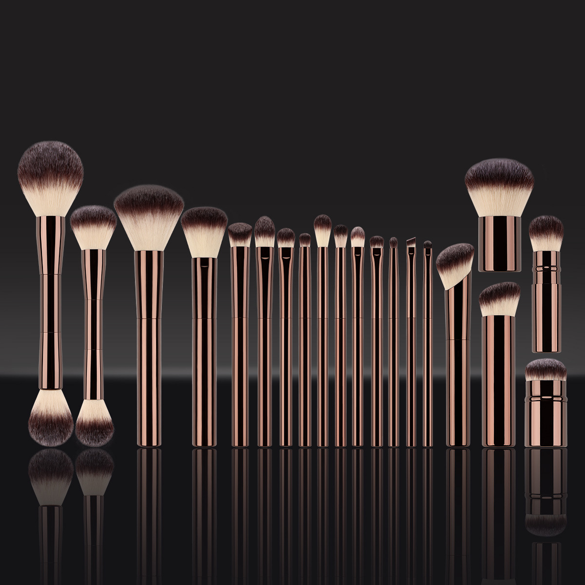 Pennelli per trucco Fondotinta in polvere Correttore Fard Bronzer Ombretto Sopracciglio Eyeliner Pennello per scolpire